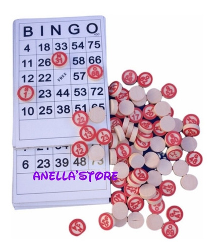 Bingo Juego Familiar 40 Cartones 75 Fichas De Madera 