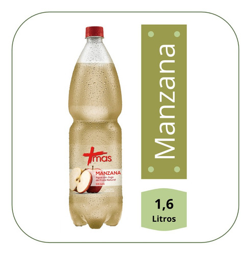 Agua Mas S Gas 1.6 Lt Manzana(1uni)super