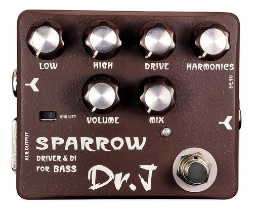 Pedal Joyo Sparrow Bass D.i. Color Marrón Oscuro