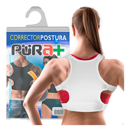 Corrector Postura Premium Italiano Talla L - Xl Blanco Pura+