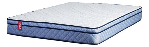 Colchon 2 Plazas (130x190) Telgo Prana Blanco Con Azul