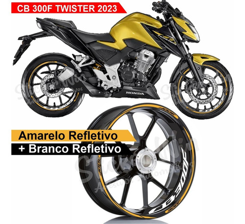 Kit Adesivos De Roda Cb 300f Twister 2023 Friso + Interno C3