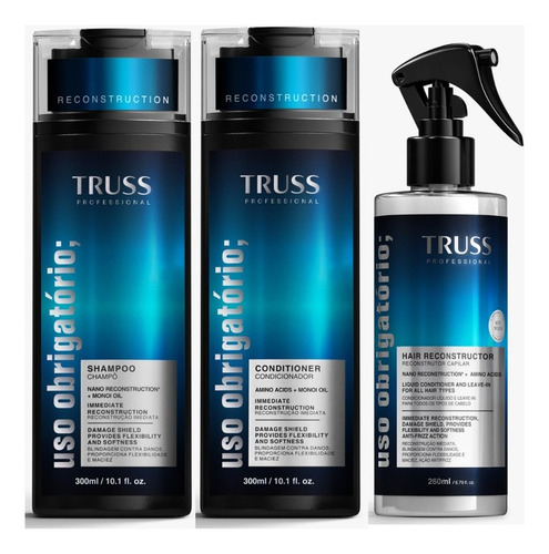 Truss Uso Obrigatório Kit Shampoo Condicionador E Reconstrut