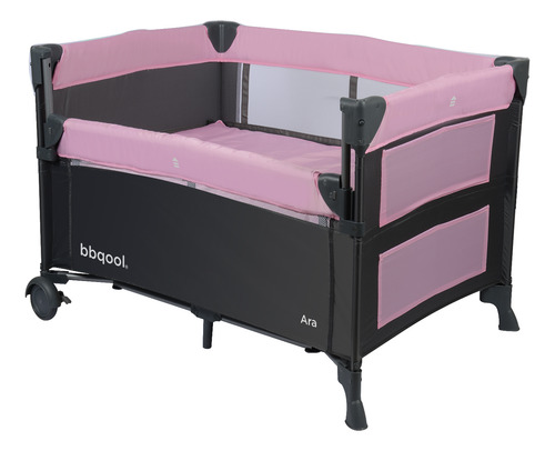 Cuna Playard Colecho Ara Pink + Colchón De Espuma Rosado