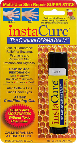 Instacure Derma Balm: Stick De Miel De Eccema 100% Natural C