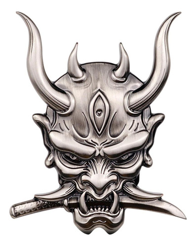 Pack-2 Fangs Samurai Devil Metal Etiqueta Adhesiva