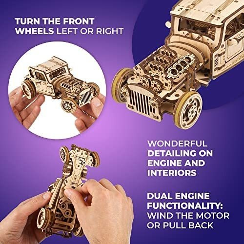 Puzle Ugears Modelo De Coche 3d Hot Rod Furious Mouse Con Mo