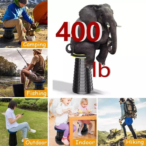 Banco Plegable Retráctil Portátil Telescópico Taburete 130kg