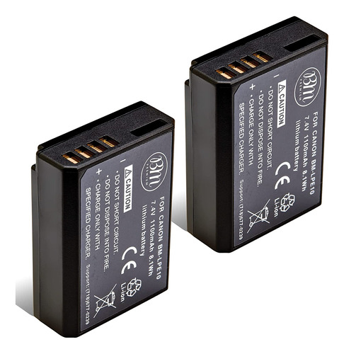 Paquete De 2 Baterias Bm Premium Lp-e10 Para Camara Digital 