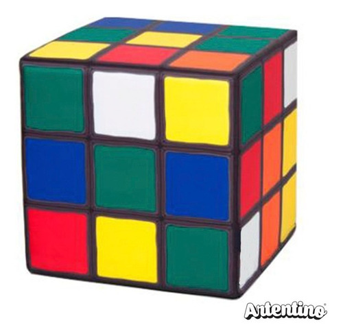 Imagen 1 de 3 de Puff Infantil Cubo Magico Rubik Regalo Deco Niños Nena Nene 