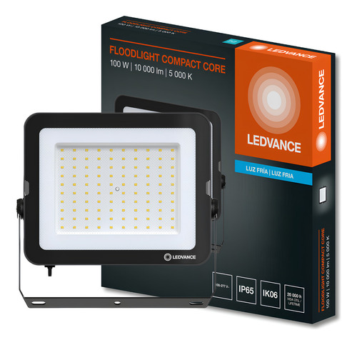 Refletor Floodlight Compact 100w 100° Ip65 Bivolt Ledvance Carcaça Preto Luz Branco-frio 127/220v