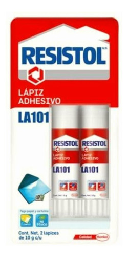 Resistol Lápiz Adhesivo 101 Blister 10 Gr 2 Pz