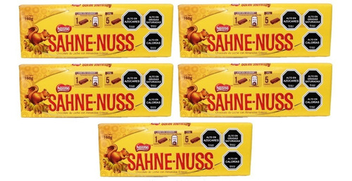 5 Chocolates De Leche Con Almendras Sahne Nuss Nestle 160 G