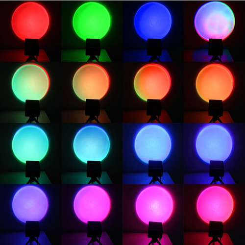 Proyección Led Rgb De 16 Colores Con Luz De Puesta De Sol Y