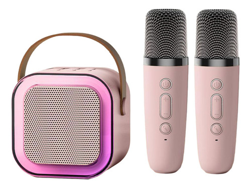 Mini Del Karaoke Con El Micrófono, 2 Micrófono Rosa