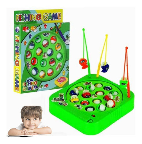 Brinquedo Pega Peixe Pesca Jogo Pescaria Grande A Pilha