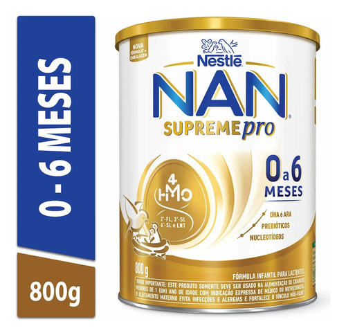 Nanlac Supreme Nestlé 1 Fórmula Infantil 800g 0 A 6 Meses Tradicional