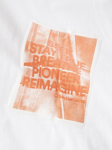 Polera Slogan Blanco Hombre Calvin Klein