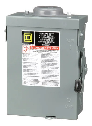 Interruptor Seg. Sin Porta Fusibles 30a 2 Polos 240v Du221rb
