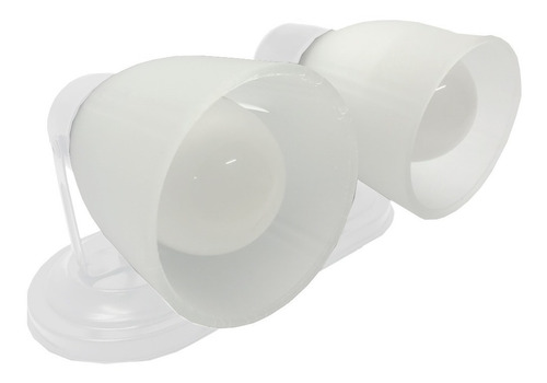Imagen 4 de 7 de Aplique Baño Spot 2 Luces Oval Blanco Apto Techo Pared E27