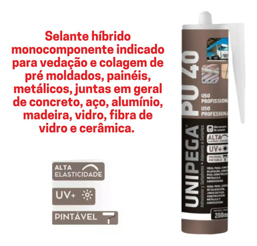 Selante De Poliuretano Branco 400g Silicone Pu40 Adesivo