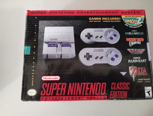 Super Nintendo Snes Classic Mini Original C/ Hackchii Mais Duzentos E Cinquenta Jogos Veja !! Cinza (Usado)