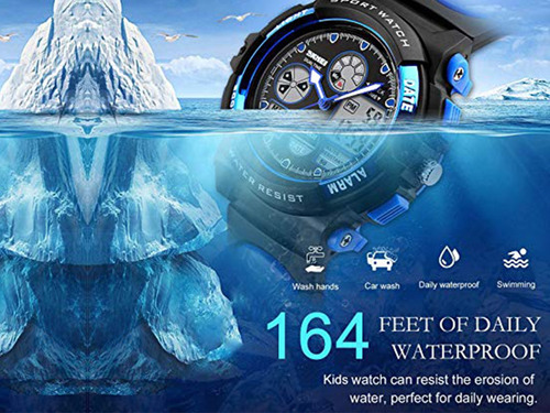 Reloj Digital Impermeable Y Deportivo P/niños Negro