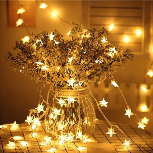 Cortinas Serie Luces Led De La Estrella Cuerda Usb 20ft/6m