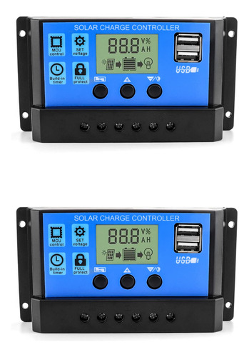 Qwork Controlador Carga Solar 12 V 24 30 Parametro Ajustabe