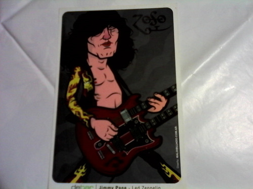 Jimmy Page-led Zeppelin-postal Caricatura-coleccionistas-