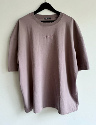 Zara - Remera Oversized Embroidered Heavyweight (original)