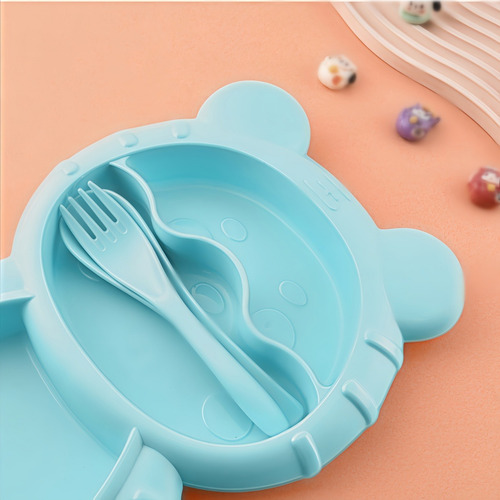 .s Set De Vajilla Infantil De Plástico Con Babero
