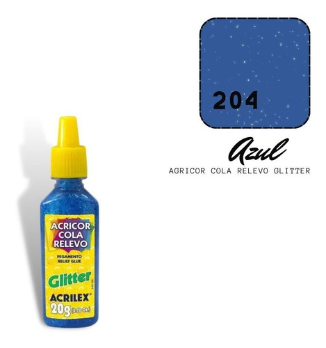 Acricor Cola Relevo Azul (glitter)20g