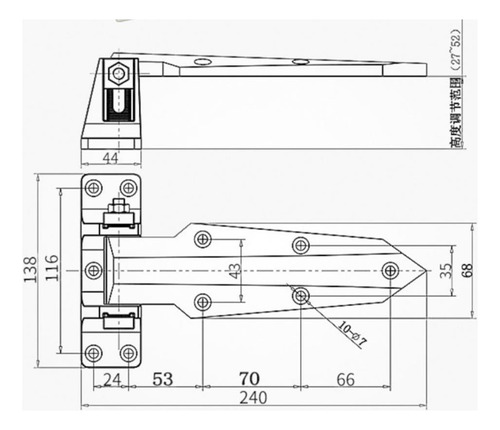 Bisagra Ajustable P Cámara Frigorífica Bisagra Puerta Horno
