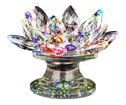 Flor De Lótus Cristal Enfeite De Vidro Decoração Porta Vela