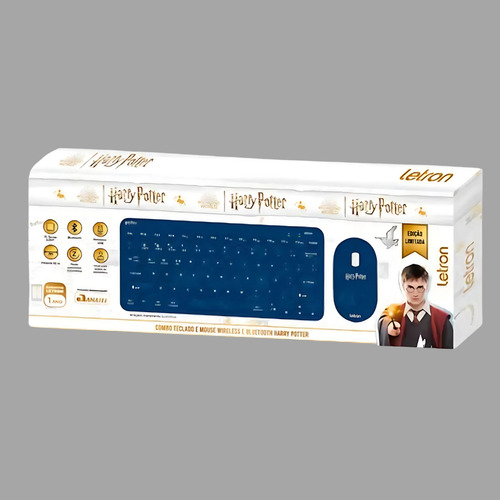 Kit Mouse Com Teclado Harry Potter Edição Limitada