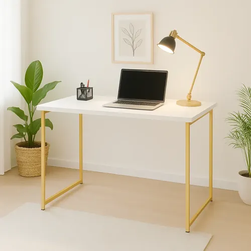 Escrivaninha Industrial Mesa Estudo Aparador Office Aço Mdf Preto