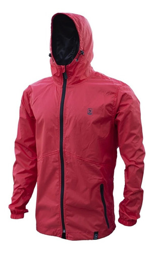 Campera Impermeable Suri Rip Stop Con Miliki Capucha Rojo