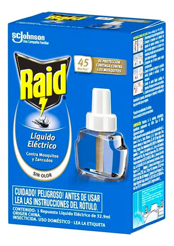 Raid Liquido Eléctrico Contra Mosquitos 45 Noches Repuesto
