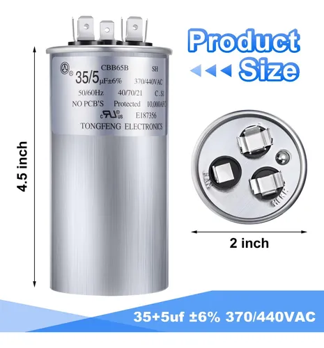 Frienda 2 Unidades 35+5 Mfd Uf ± 6% 370 V O 440 V Vac Dual R