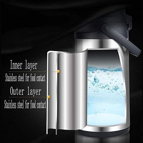 Termo Sifón 1.9 L Doble Pared Acero Inoxidable Frio/calor Plateado