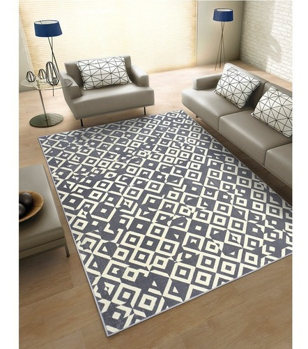 Tapete Soft Fantasy 1,50x2,00 Para Sala Cor cinza fantasy