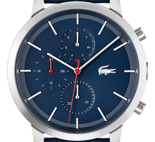 Relógio Lacoste Masculino Couro Azul 2011176