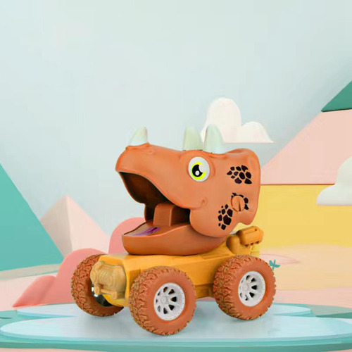 Lindo Coche De Dinosaurios Modelo De Aprendizaje Tire Hacia