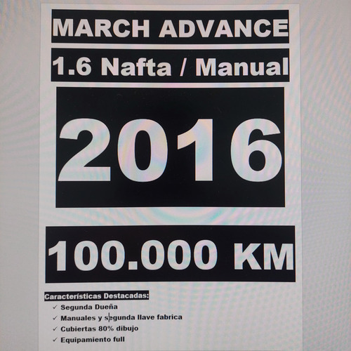 Nissan March 1.6 Advance Media Tech 107cv