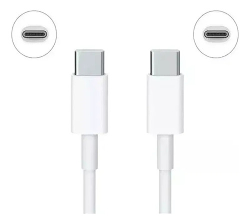 Cabo USB tipo C para USB tipo C, carregamento rápido, reforçado, cor branca
