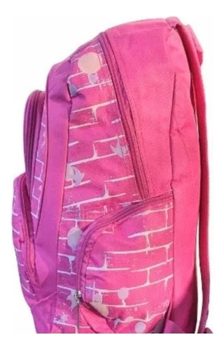 Mochila Espalda Nena Escolar Trendy - 25301 Color Rosa Chicle Diseño De La Tela Liso