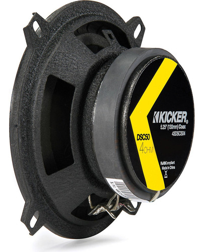 Alto-falantes Kicker de 5,25 polegadas 43dsc504 Dsc504 Dsc50 Ds Series 200w Max 50w Rms 2 vias, preto, cor preta, 2