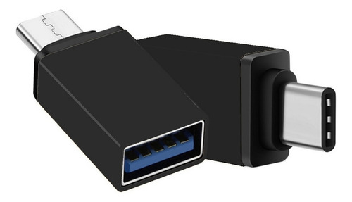 Adaptador Conector Tipo-c P/ Usb 3.0 Cabo Plug Conector Otg Cor Preto