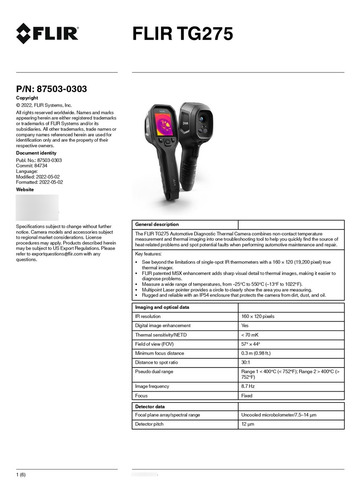 Cámara Termica Aplicación Automotriz Teledyne Flir Tg275